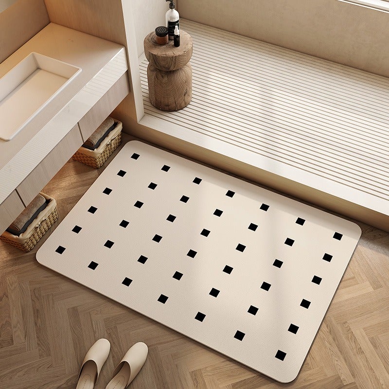 Creamy Style Non-Slip Diatomaceous Earth Floor Mat - Customizable, Absorbent & Quick-Drying for Bathroom