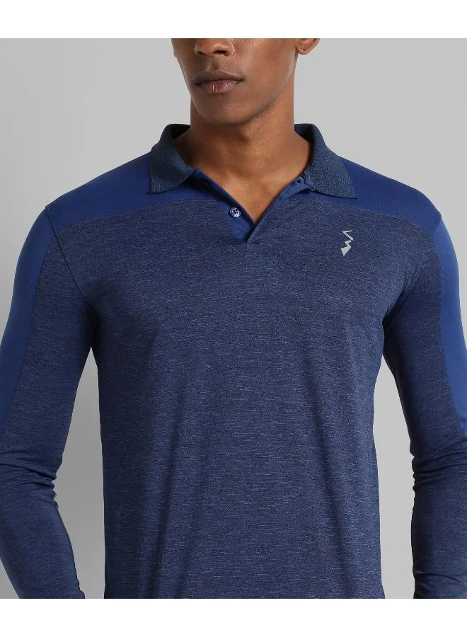 Men's Denim Blue Contrast Activewear T-Shirt