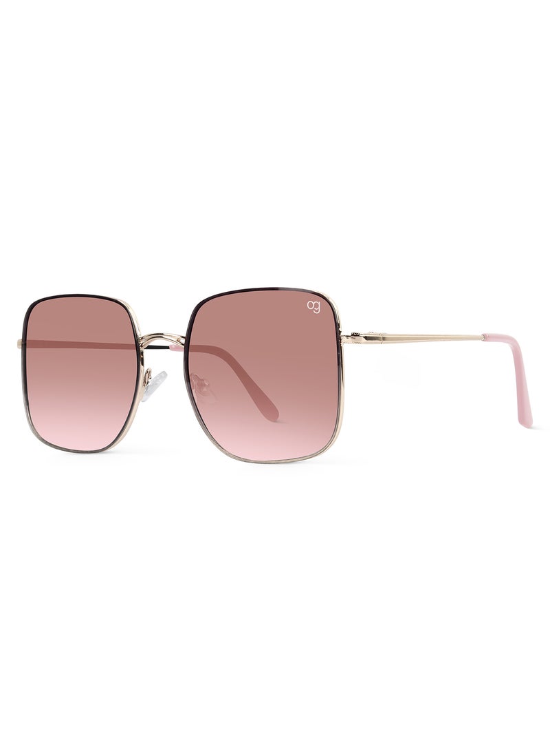 Woggles Latest & Stylish UV Protected Ray Peach Square Sunglasses for Men & Women  - Image 4