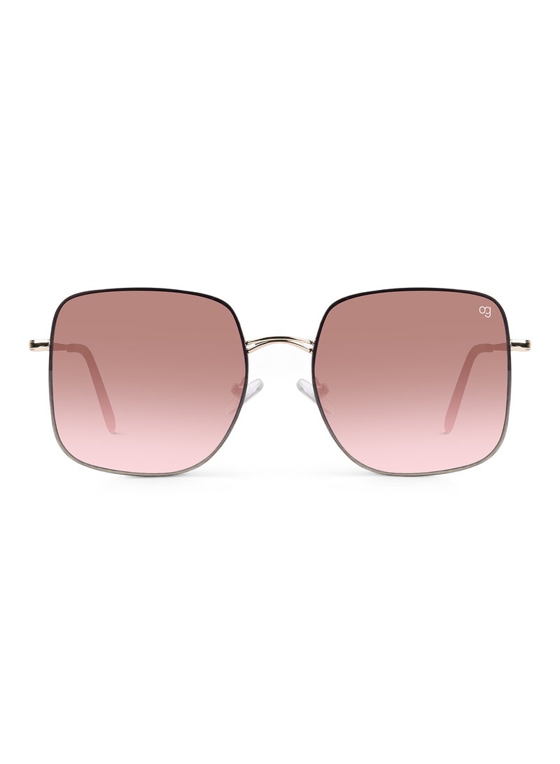 Woggles Latest & Stylish UV Protected Ray Peach Square Sunglasses for Men & Women  - Image 3