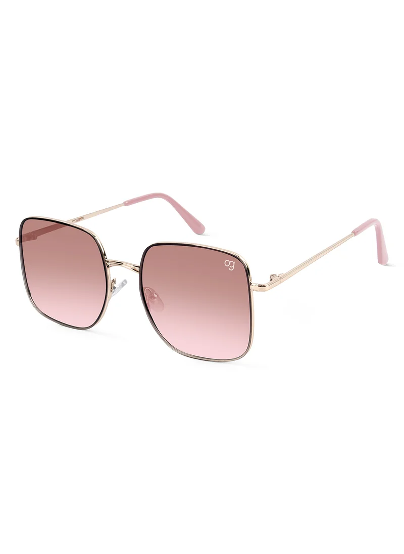 Woggles Latest & Stylish UV Protected Ray Peach Square Sunglasses for Men & Women
