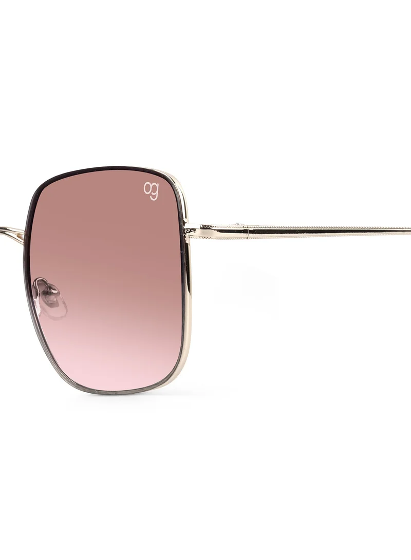 Woggles  Latest & Stylish UV Protected Ray Peach Square Sunglasses for Men & Women for Women | Best Price UAE