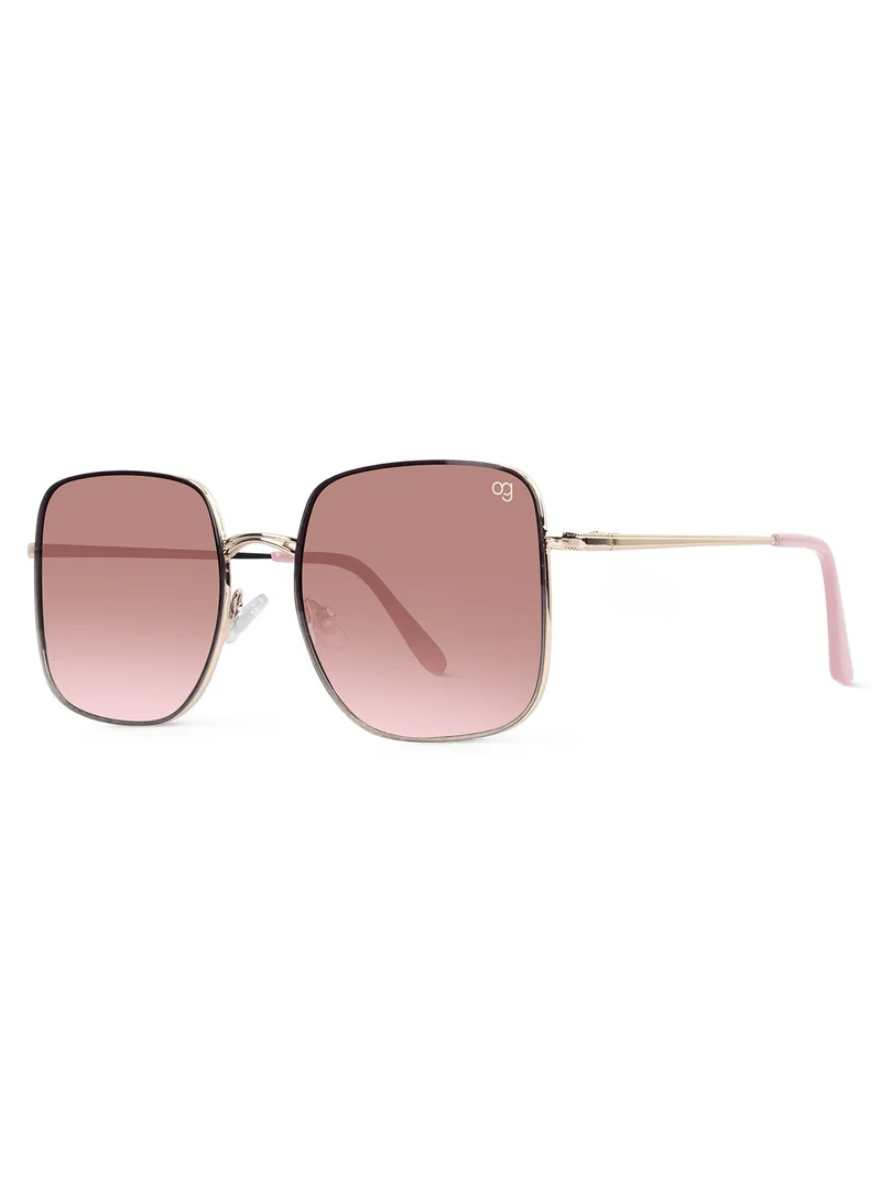 Woggles  Latest & Stylish UV Protected Ray Peach Square Sunglasses for Men & Women for Women | Best Price UAE