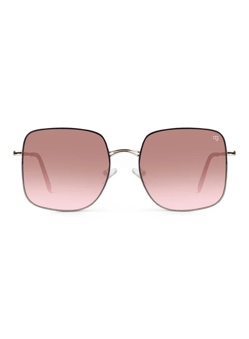 Woggles  Latest & Stylish UV Protected Ray Peach Square Sunglasses for Men & Women for Women | Best Price UAE