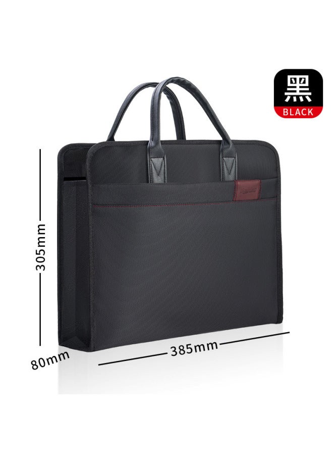 HELPS A4 Satchel Document Bag Customized Large-capacity Multi-functional Document Bag Oxford Cloth Double Zipper Information Conference Briefcase - Image 1