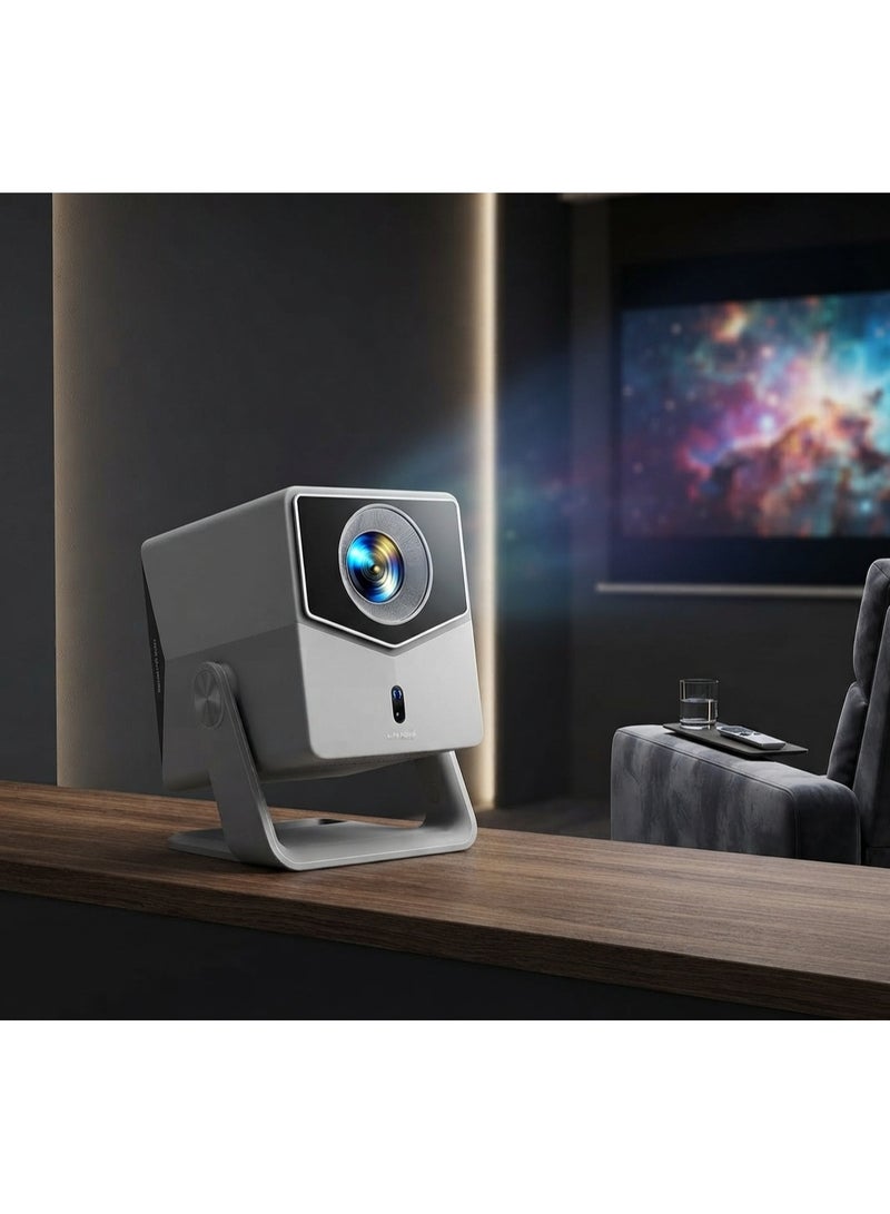 بروجيكتور محمول 1080P Full HD للسينما المنزلية مع WiFi وBluetooth، شاشة LCD LED، تثبيت على الطاولة