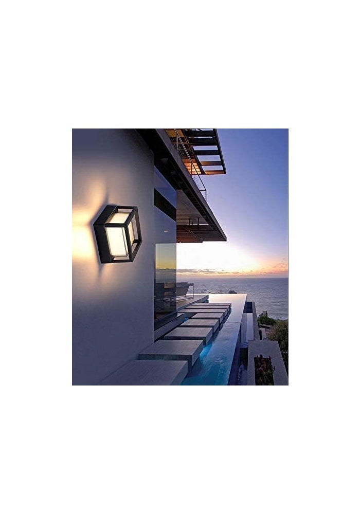 مصباح حائط LED حديث - تصميم مربع هندسي، 3000K أبيض دافئ، مصباح داخلي/خارجي مقاوم للماء IP65 - Image 5