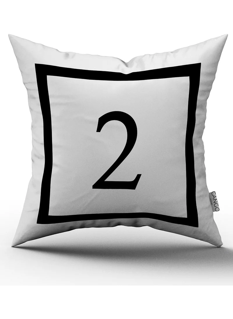 Cango Home Black and White Numbered Digital Printing Throw Pillow Cover -2