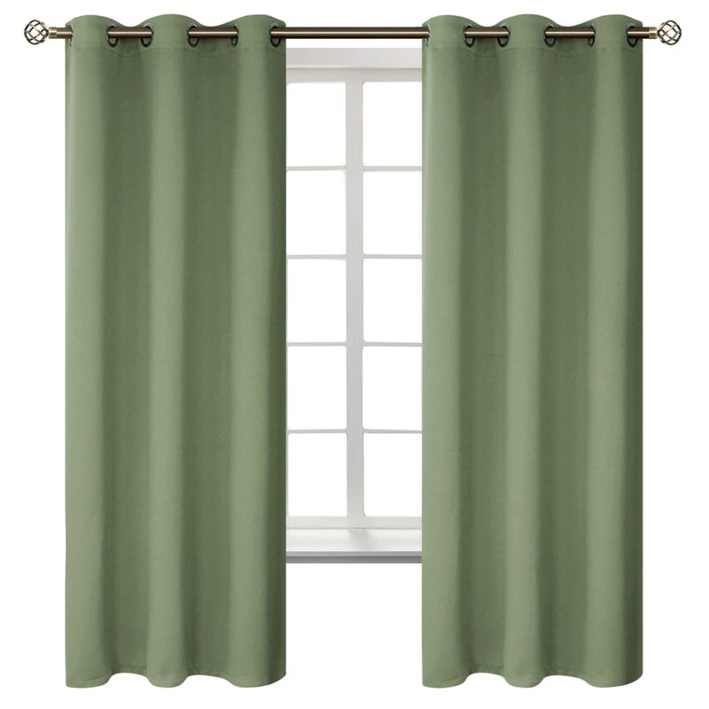 BGment Room Darkening Curtains 63 Inches Long - Grommet Thermal Insulated Drapes Window Treatment Curtains for Bedroom  2 Panels  42 x 63 Inch  Grass Green - Image 1