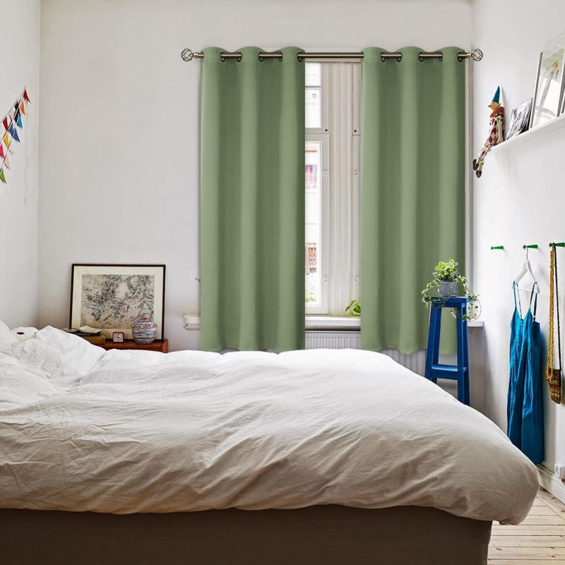 BGment Room Darkening Curtains 63 Inches Long - Grommet Thermal Insulated Drapes Window Treatment Curtains for Bedroom  2 Panels  42 x 63 Inch  Grass Green - Image 2