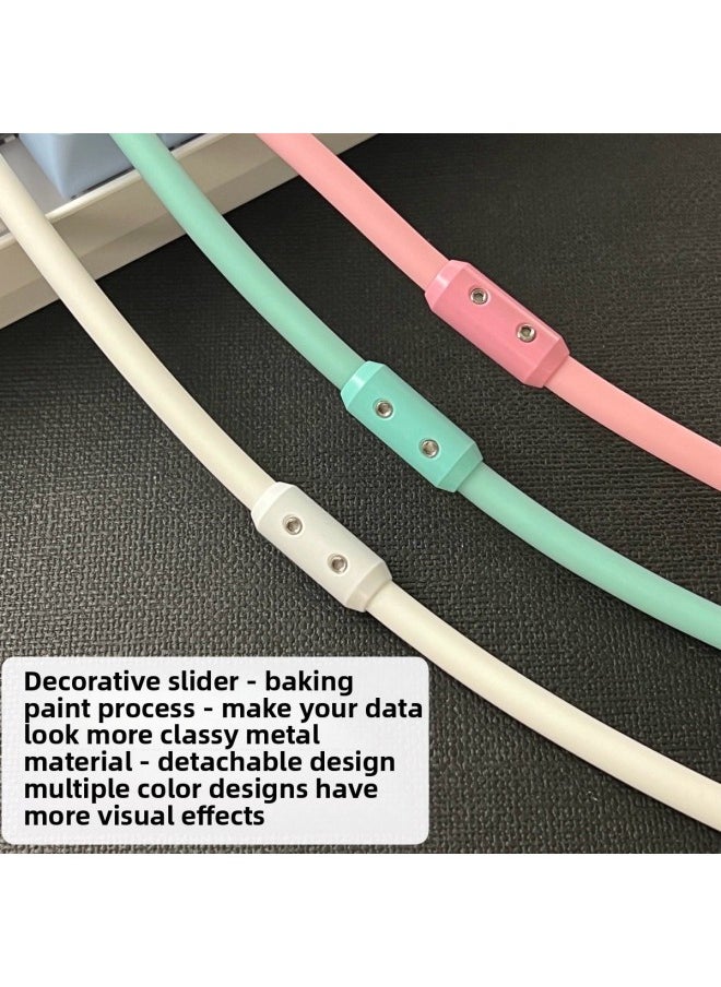 Generic Color Matching Customized Silicone Data Cable For Apple For Huawei OPPO Millet For Iphone5-14 Mobile Phone Charging Line-Color:1m [usb To For Iphone 12w]-Model:[pink Silicone Wire + Nylon Shell] Data Cable Zx Shell With Slider  - Image 3