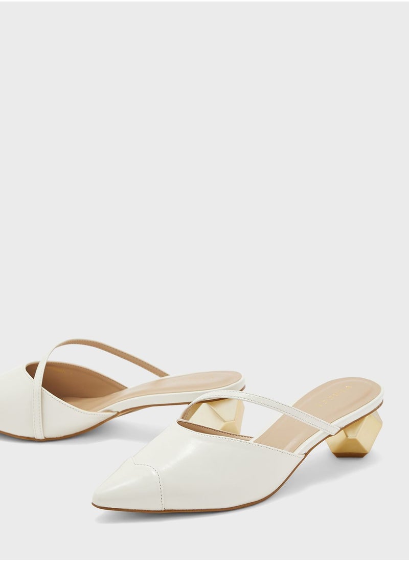 Vincci - Pointed Toe Mid Heel Pumps - Image 1
