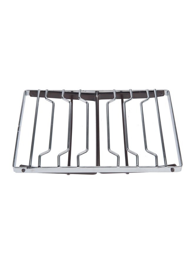 السنيدي مركاب نار البر قابل للطي، شواية فحم شواء صغيرة محمولة للنزهات والشواء، فضي*بني، مقاس 20*30 سم - Image 3