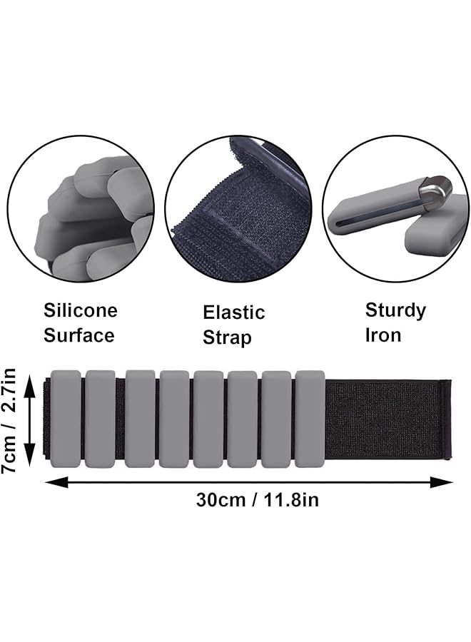X spring Wrist Ankle Weights 2PCS Waterproof Wrist Weights Set Wearable Wrist and Ankle Weights with 450g Each Adjustable Silicone Surface Ankle Weights for Yoga Dancing Walking Strength Training - Image 3