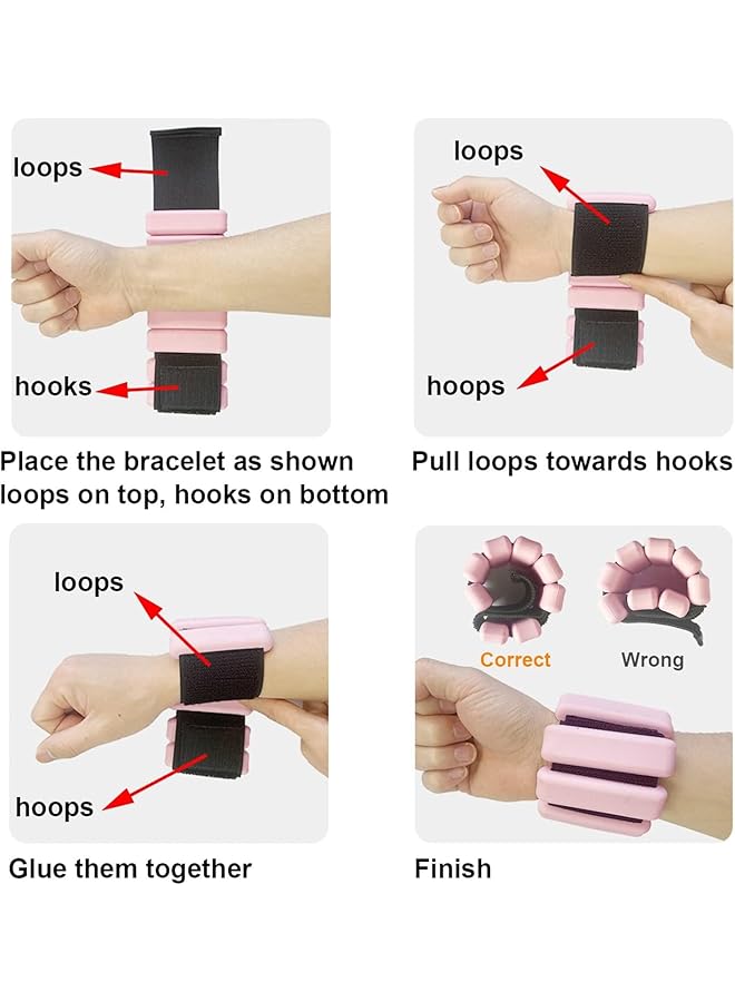 X spring Wrist Ankle Weights 2PCS Waterproof Wrist Weights Set Wearable Wrist and Ankle Weights with 450g Each Adjustable Silicone Surface Ankle Weights for Yoga Dancing Walking Strength Training - Image 4