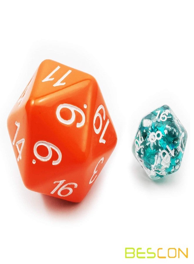 BESCON DICE Jumbo D20 38 mm, Big Size 20 Sides Opaque Orange, Big 20 Faces Cube 1.5 Inch - Image 3