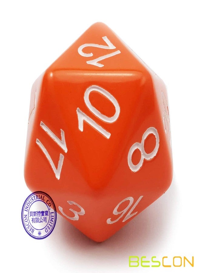 BESCON DICE Jumbo D20 38 mm, Big Size 20 Sides Opaque Orange, Big 20 Faces Cube 1.5 Inch - Image 2