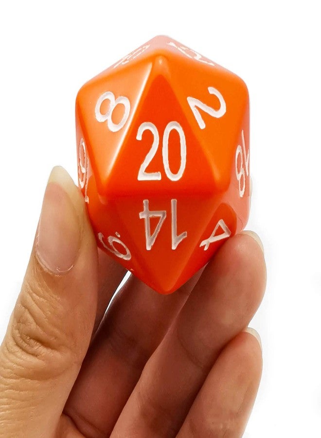 BESCON DICE Jumbo D20 38 mm, Big Size 20 Sides Opaque Orange, Big 20 Faces Cube 1.5 Inch - Image 1