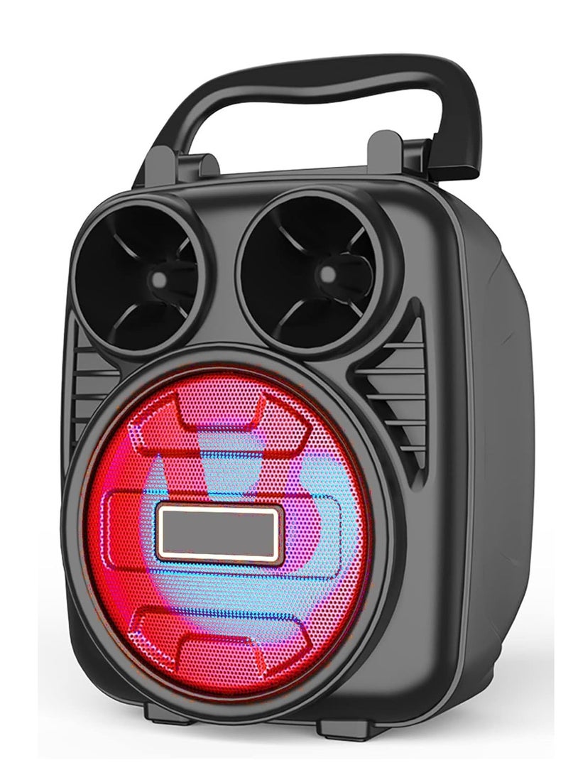 Portable Speaker KTS-1182 Wireless USB, Micro SD, FM Radio And AUX - Black Red) 3" With Phone Holder - Image 1