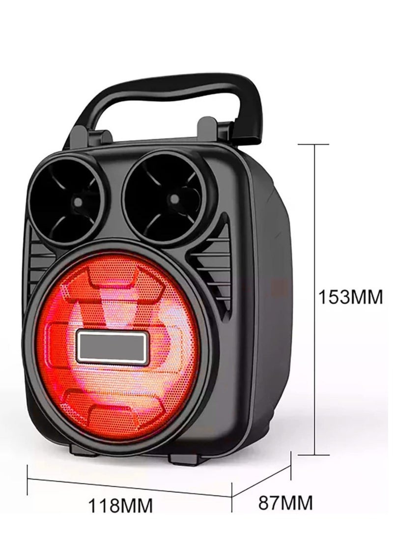 Portable Speaker KTS-1182 Wireless USB, Micro SD, FM Radio And AUX - Black Red) 3" With Phone Holder - Image 3