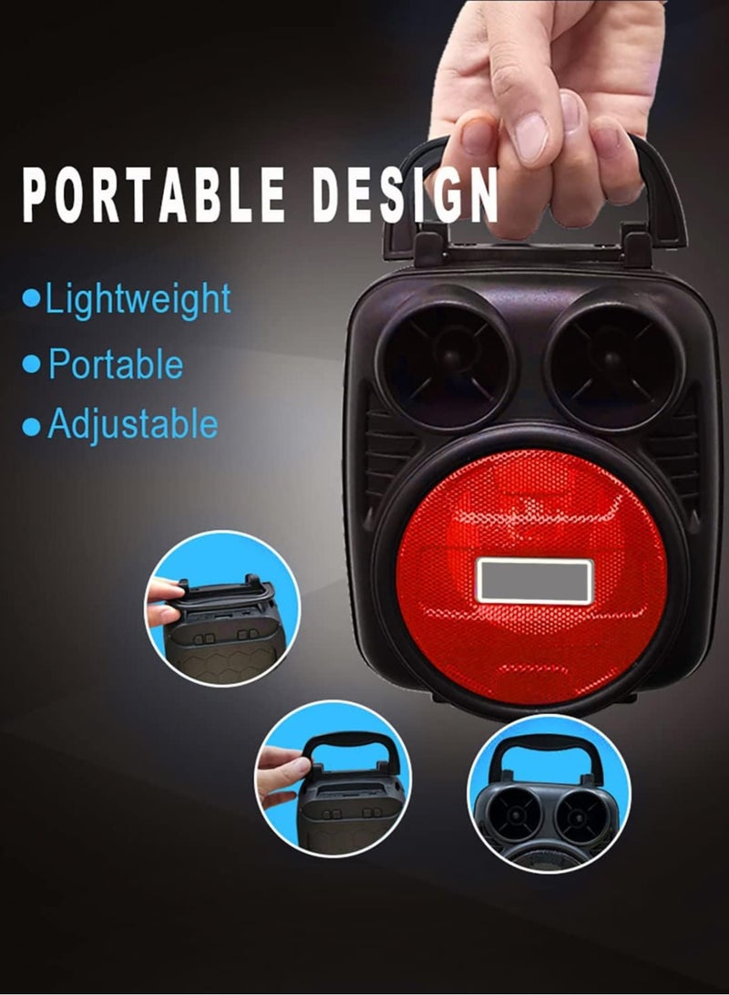 Portable Speaker KTS-1182 Wireless USB, Micro SD, FM Radio And AUX - Black Red) 3" With Phone Holder - Image 5