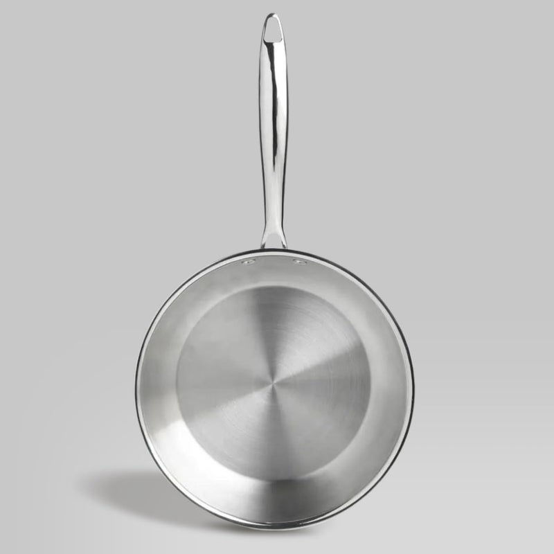JIAA make life beautiful JIAA Triply Stainless Steel Frying Pan with SS Lid 22 cm14 L Induction Bottom Serves 34 People Cool Touch Handle Perfect for Searing Sauteing and Simmering Delicious Meals  - Image 2