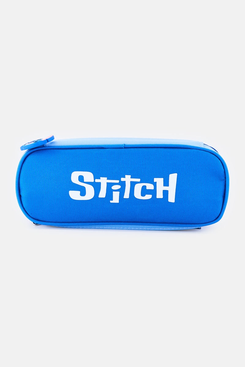 Disney Kids Girl Stitch Graphic Print Pencil Bags, Blue  - Image 1