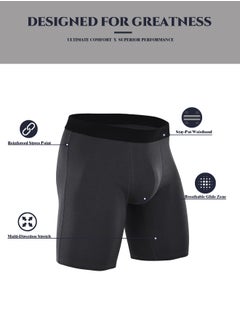 infino Men's 5-Pack Boxer Briefs - Mid-Rise, Anti-Chafing Stretch Cotton, Breathable Athletic Underwear in Assorted Colors (Black/Gray/Light Grey) - Available in XL  - Image 2