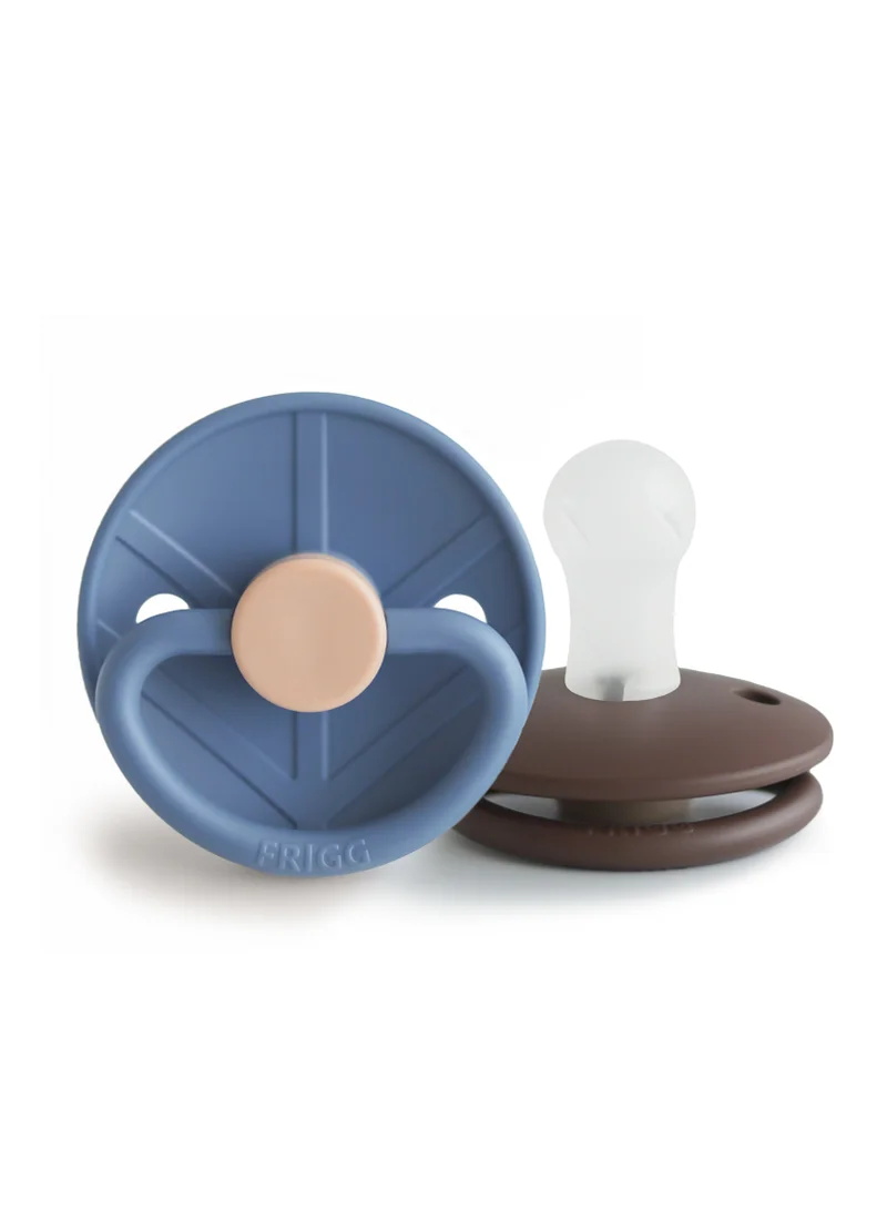 FRIGG Little Viking Silicone Baby Pacifier 0-6M 2-Pack Ocean View/Cocoa - Size 1