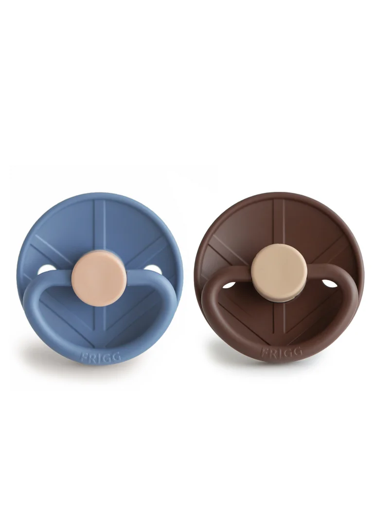 FRIGG Little Viking Silicone Baby Pacifier 0-6M 2-Pack Ocean View/Cocoa - Size 1
