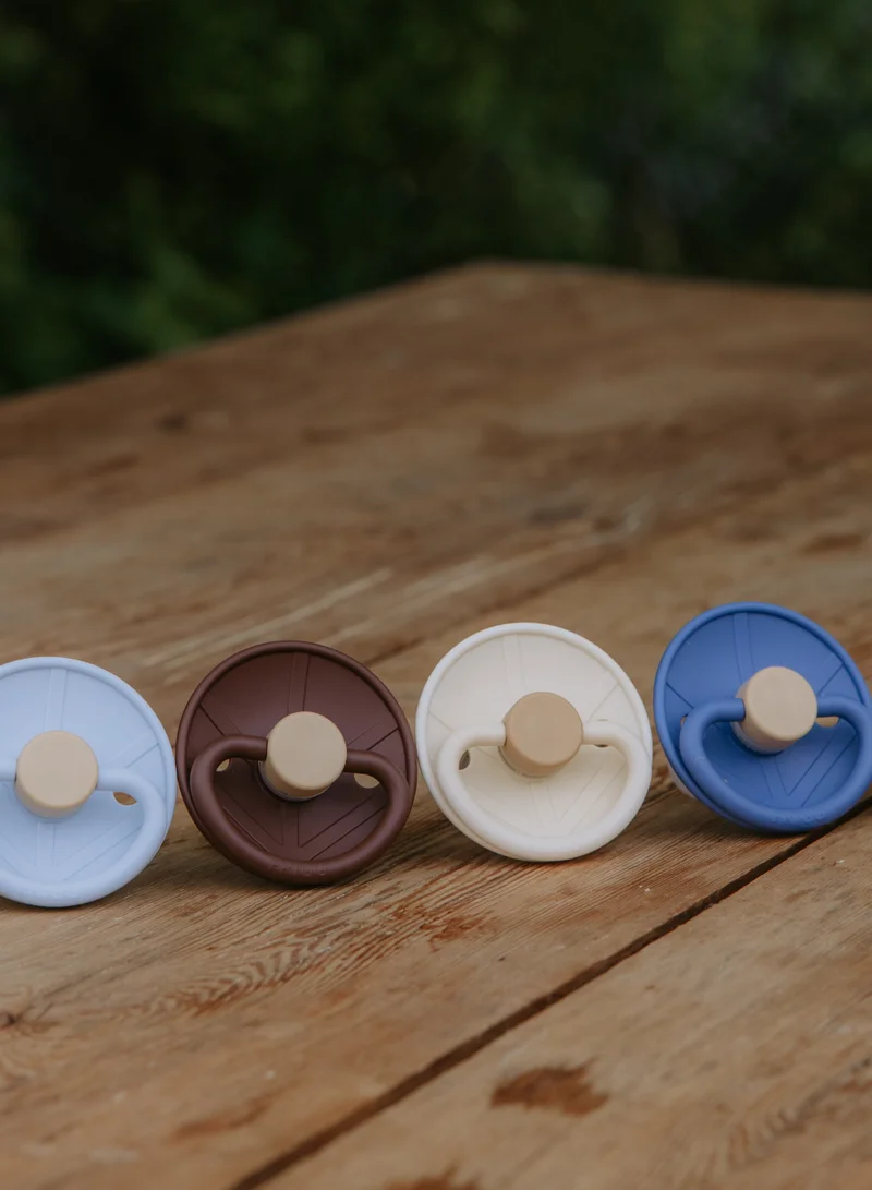 FRIGG Little Viking Silicone Baby Pacifier 0-6M 2-Pack Ocean View/Cocoa - Size 1