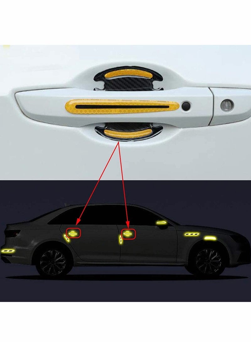 Car Door Handle Reflective Stickers Universal Auto Door Handle Scratch Cover Guard Protective Film Pad with Safety Reflective Strips 8 Pack - Image 5