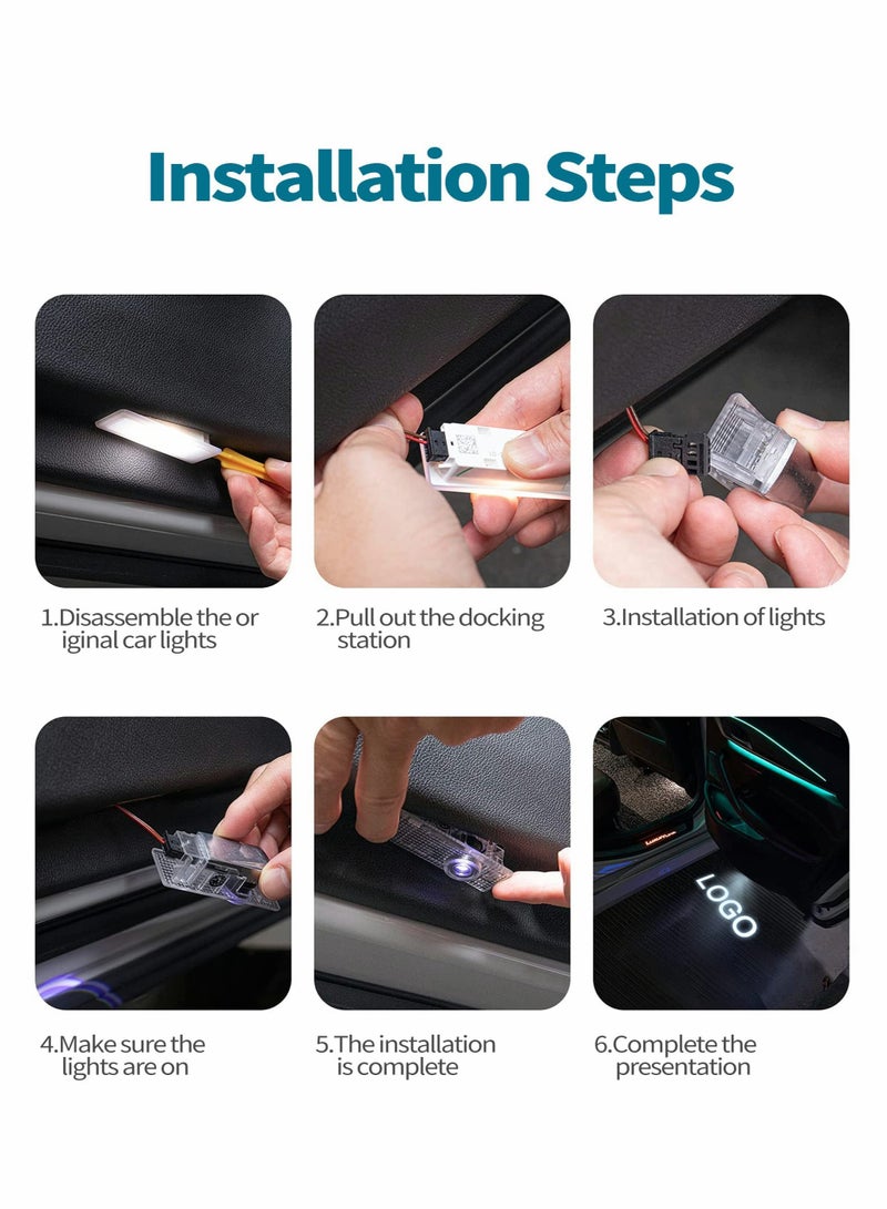 KASTWAVE LED Car Door Logo Lights, Welcome Lights Puddle Light Ghost Shadow Light Compatible with Accessories A1/A3/A4/A5/A6/A7/A8/B5/B6/B7/B8/C5/C6/C7/Q3/Q5/Q7/TT/8V/R8/8L/8P Series  2Pcs - Image 3