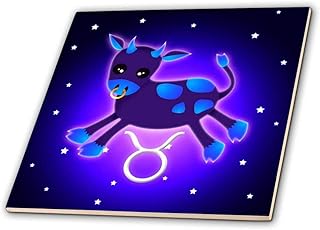 3DROSE 3dRose Cute Astrology Taurus Zodiac Sign Bull - Ceramic Tile, 4-Inch (ct_28559_1),Multicolor - Image 1
