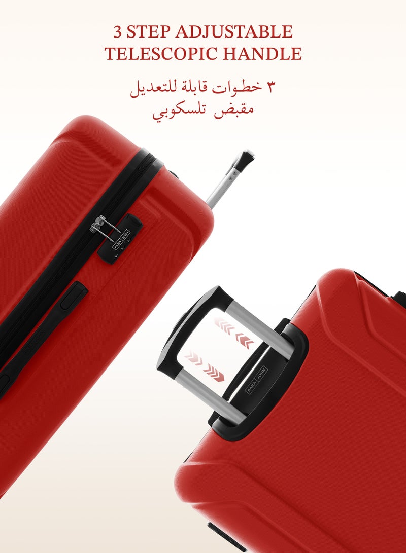 PARAJOHN حقائب سفر سبيكتروم 28 بوصة - حقيبة صلبة خفيفة الوزن من ABS مع عجلات دوارة 360° وقفل TSA - أحمر - Image 4