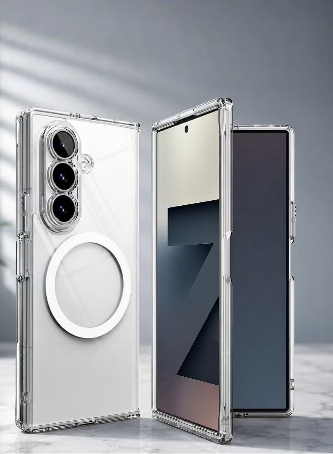 ELTRAZONE Galaxy Z Fold 8 Ultra Case MagFit with Hinge Protection, Magnetic Charging Support, Clear Hard Cover, Anti-Yellowing, Slim Shockproof Protective Cover - Image 2