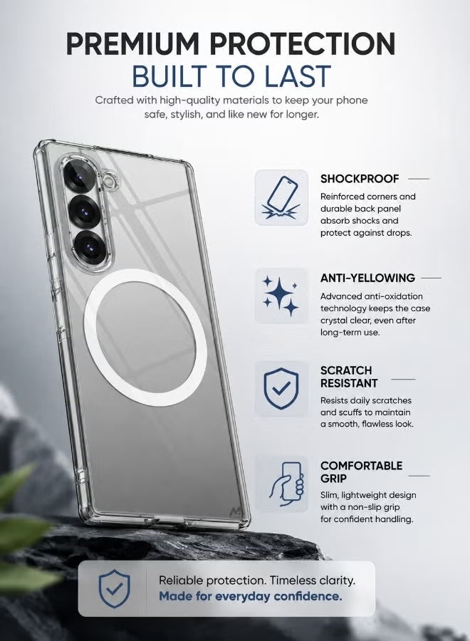 ELTRAZONE Galaxy Z Fold 8 Ultra Case MagFit with Hinge Protection, Magnetic Charging Support, Clear Hard Cover, Anti-Yellowing, Slim Shockproof Protective Cover - Image 4