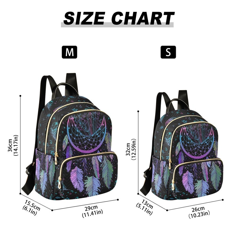 PJGINUIUA Women Fashion Backpack Purse Casual Lightweight Travel Shoulder Bag Dreamcatcher Rucksack Ladies Bag, Medium - Image 4