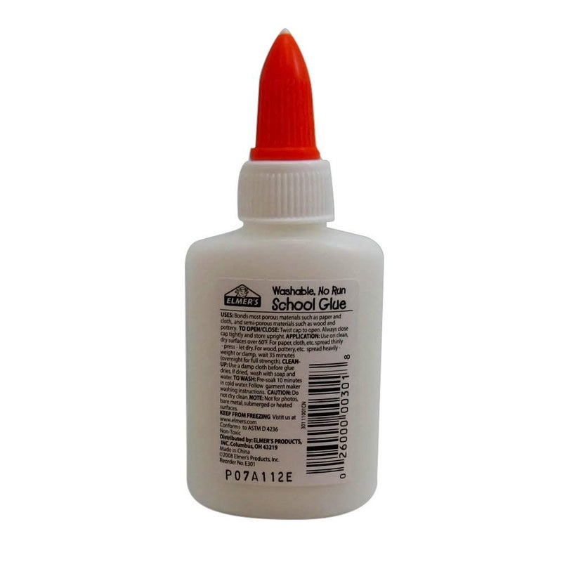 ELMER'S غراء المدرسة إلمر E301، قابل للغسل، لا يتدفق، 1.25 أونصة (عبوة من 12) - Image 2