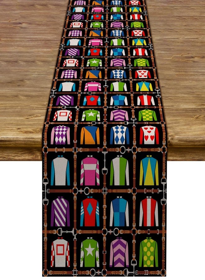 Pudodo Kentucky Table Runner Run for The Roses Derby Attire Tablecloth Horse Racing Party Kitchen Dining Home Decoration (13" x 72") - Image 1