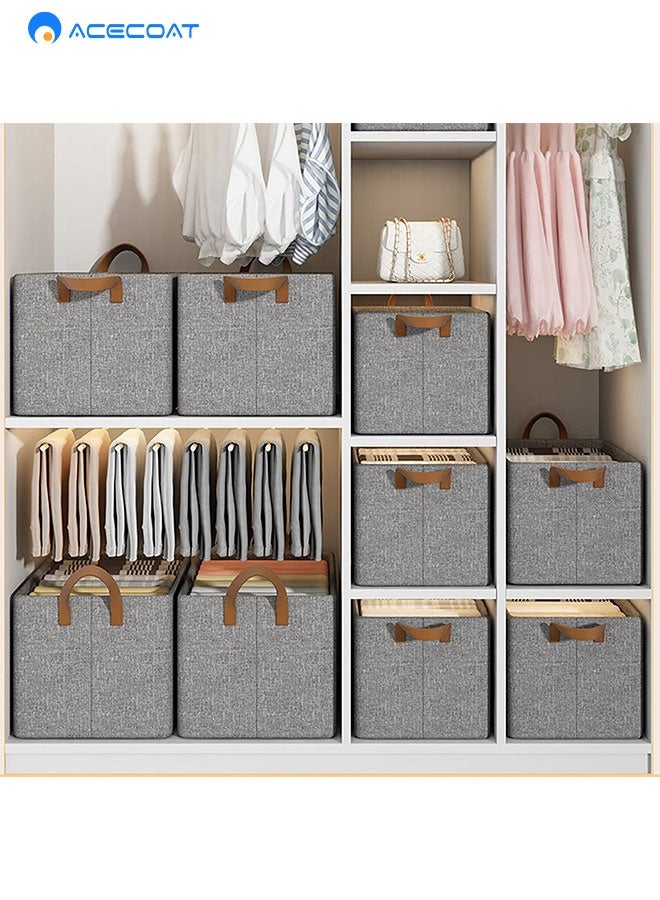 ACECOAT Large Wardrobe Clothes Organizers - Foldable Closet Clothing Organizer for Jean Sweater Shirt Pants Underwear Bra, Divided Clothes Drawer, Grey Closet Shelf Organizer Boxes - Image 5