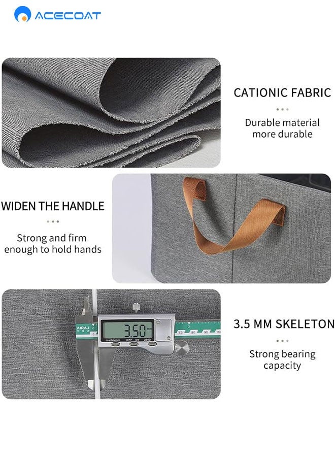 ACECOAT Large Wardrobe Clothes Organizers - Foldable Closet Clothing Organizer for Jean Sweater Shirt Pants Underwear Bra, Divided Clothes Drawer, Grey Closet Shelf Organizer Boxes - Image 4