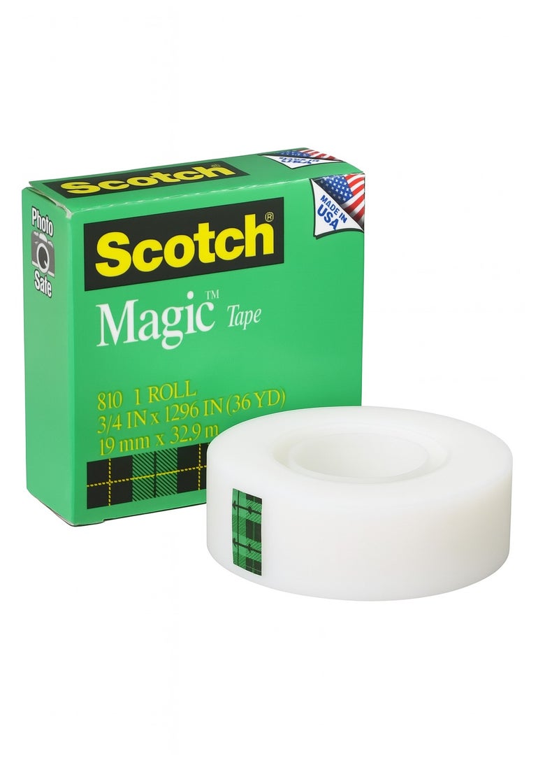 ثري ام شريط سكوتش ماجيك اللاصق، 19 مم × 32.9 متر، شفاف غير مرئي - Image 3