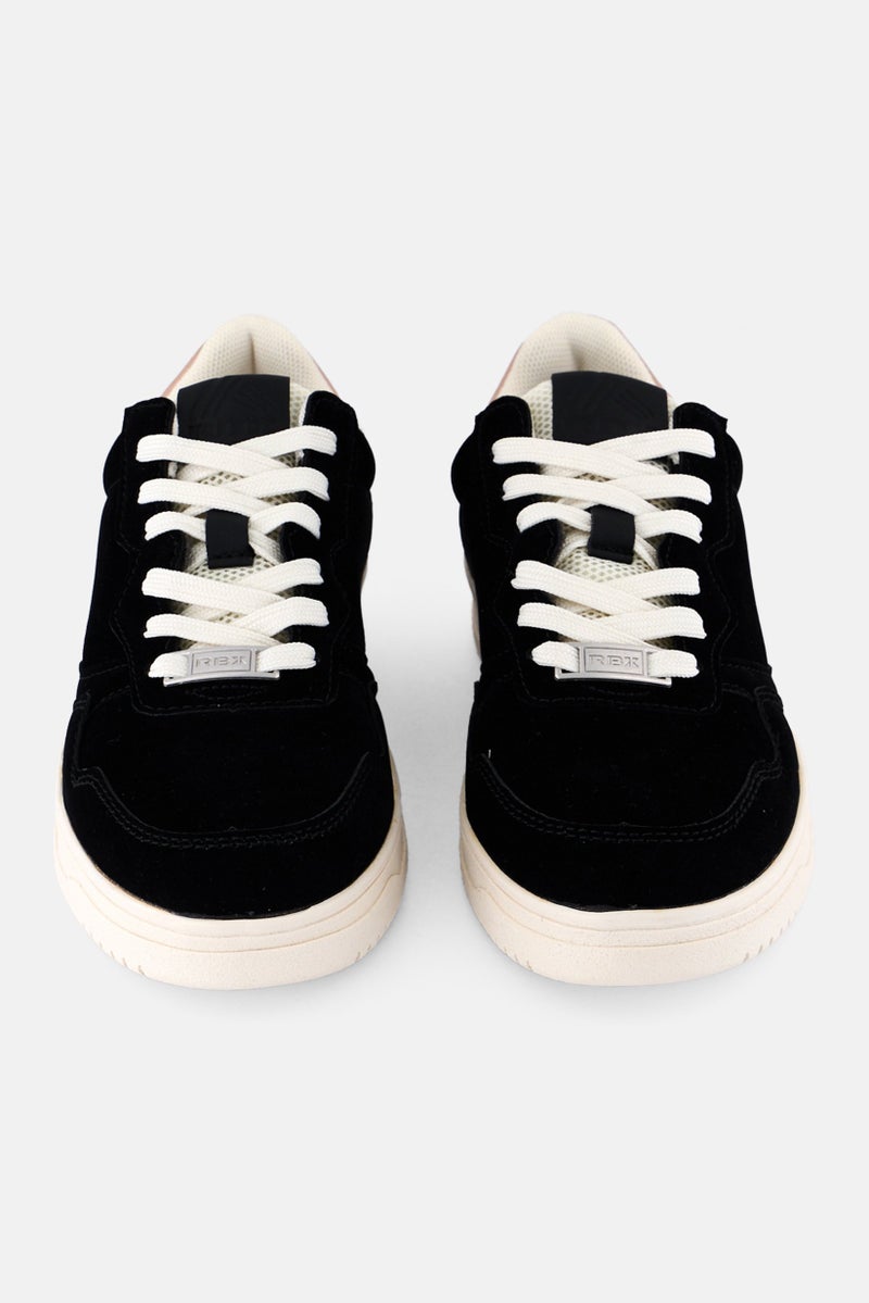 RBX Women Suede Lace Up Outdoor Shoes, Black  - Image 4