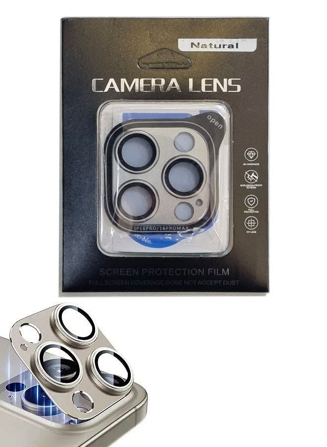 High-Quality IPhone 16 Pro Max /16 Pro Camera Protector - Natural Titanium - Image 1