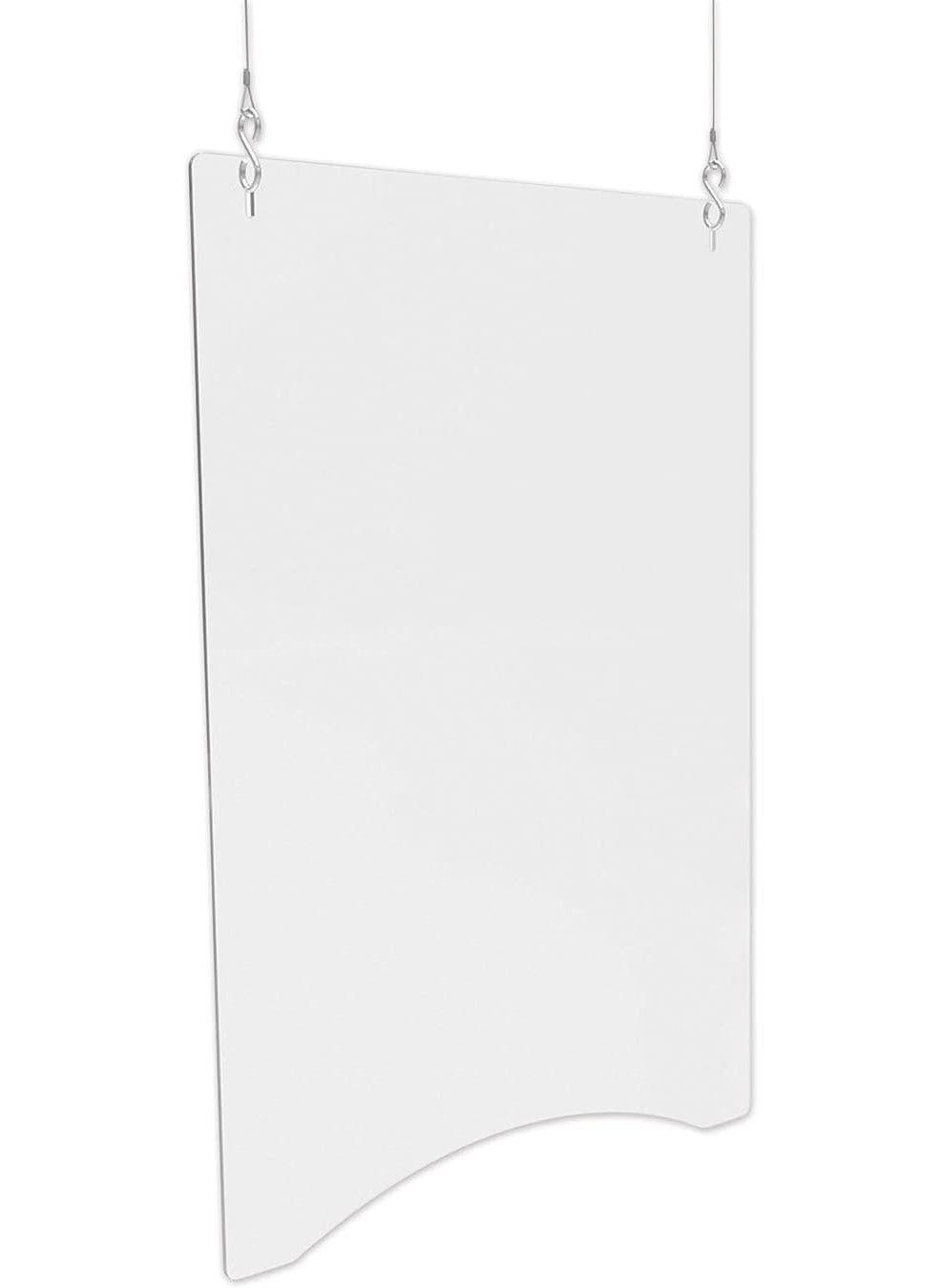 Deflecto DeflectO Hanging Sneeze Guard 36inch H x 24inch W Clear Acrylic 2Carton PBCHA2436  - Image 1