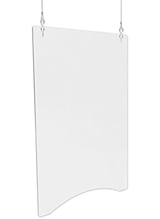 Deflecto DeflectO Hanging Sneeze Guard 36inch H x 24inch W Clear Acrylic 2Carton PBCHA2436  - Image 2