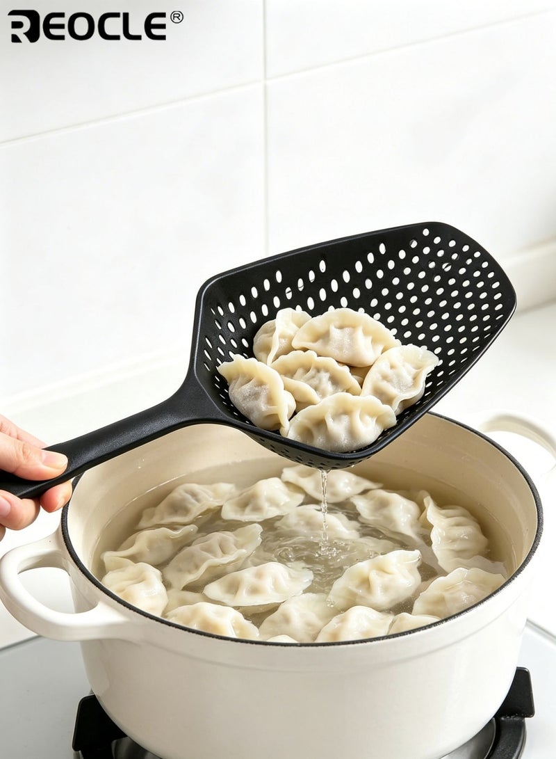 REOCLE Durable PP Plastic Filter Spoon Leak Proof Kitchen Tool for Blanching Vegetables Hot Pot and Frying with Drainage and Ice Shovel for Home and Commercial Use - Image 5