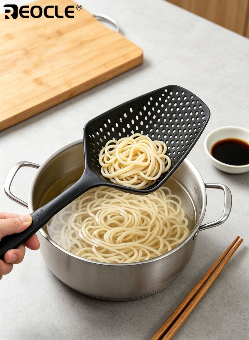 REOCLE Durable PP Plastic Filter Spoon Leak Proof Kitchen Tool for Blanching Vegetables Hot Pot and Frying with Drainage and Ice Shovel for Home and Commercial Use - Image 3