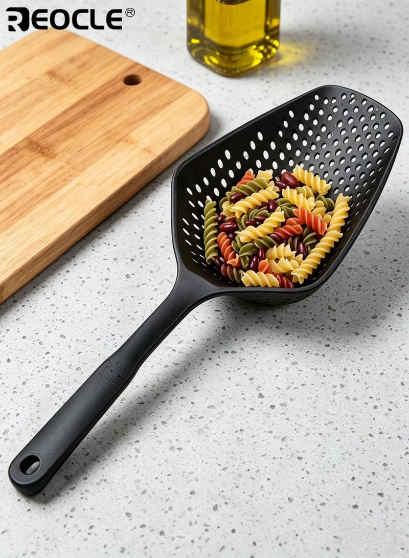 REOCLE Durable PP Plastic Filter Spoon Leak Proof Kitchen Tool for Blanching Vegetables Hot Pot and Frying with Drainage and Ice Shovel for Home and Commercial Use - Image 2